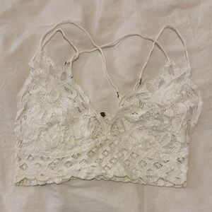 Free People Lace Bandeau in White